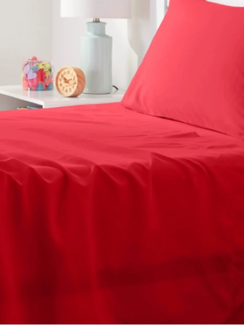 Twin Bed Sheets 100% Microfiber 3Pc Set  - RED
